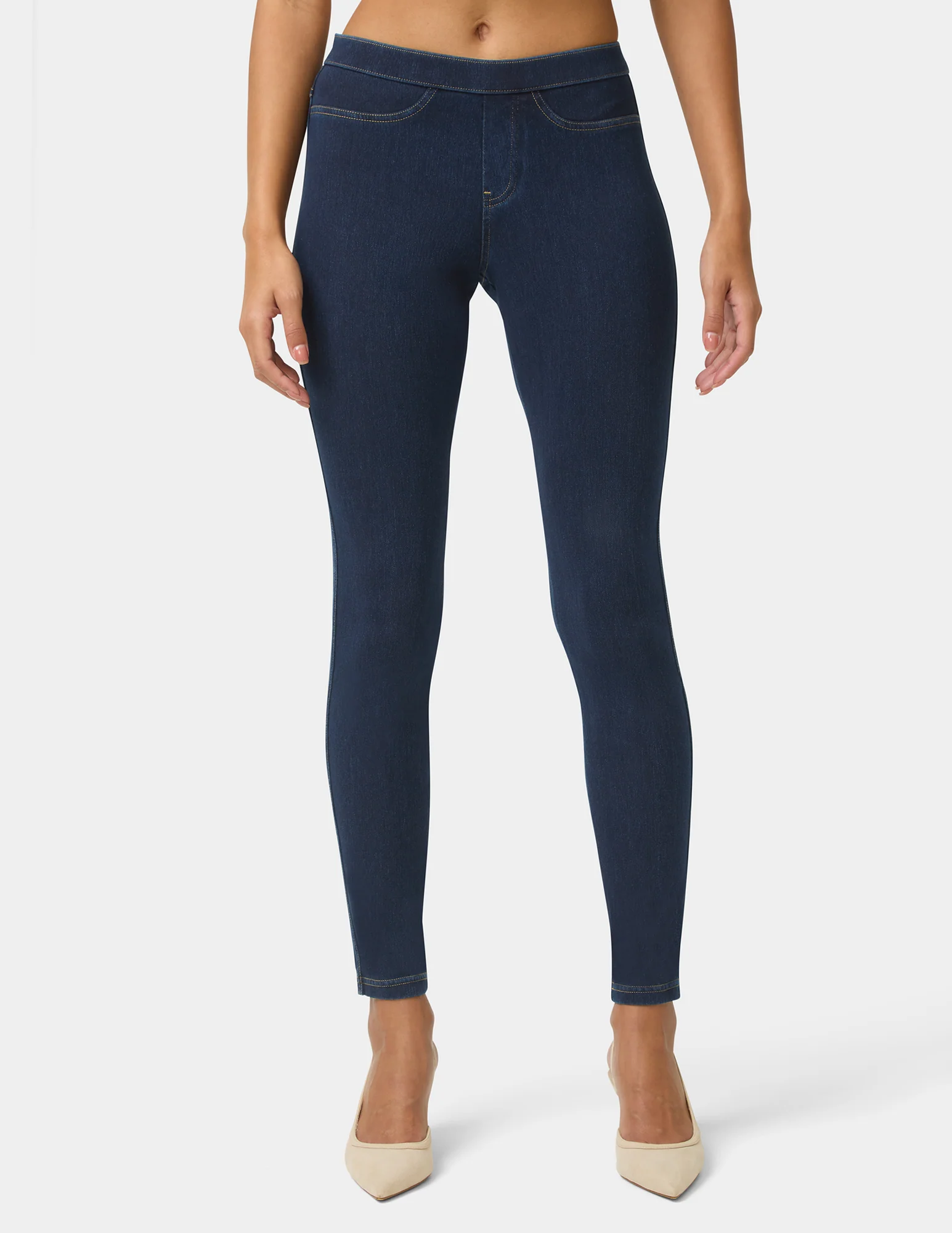 Classic Indigo Denim Leggings - Image 2