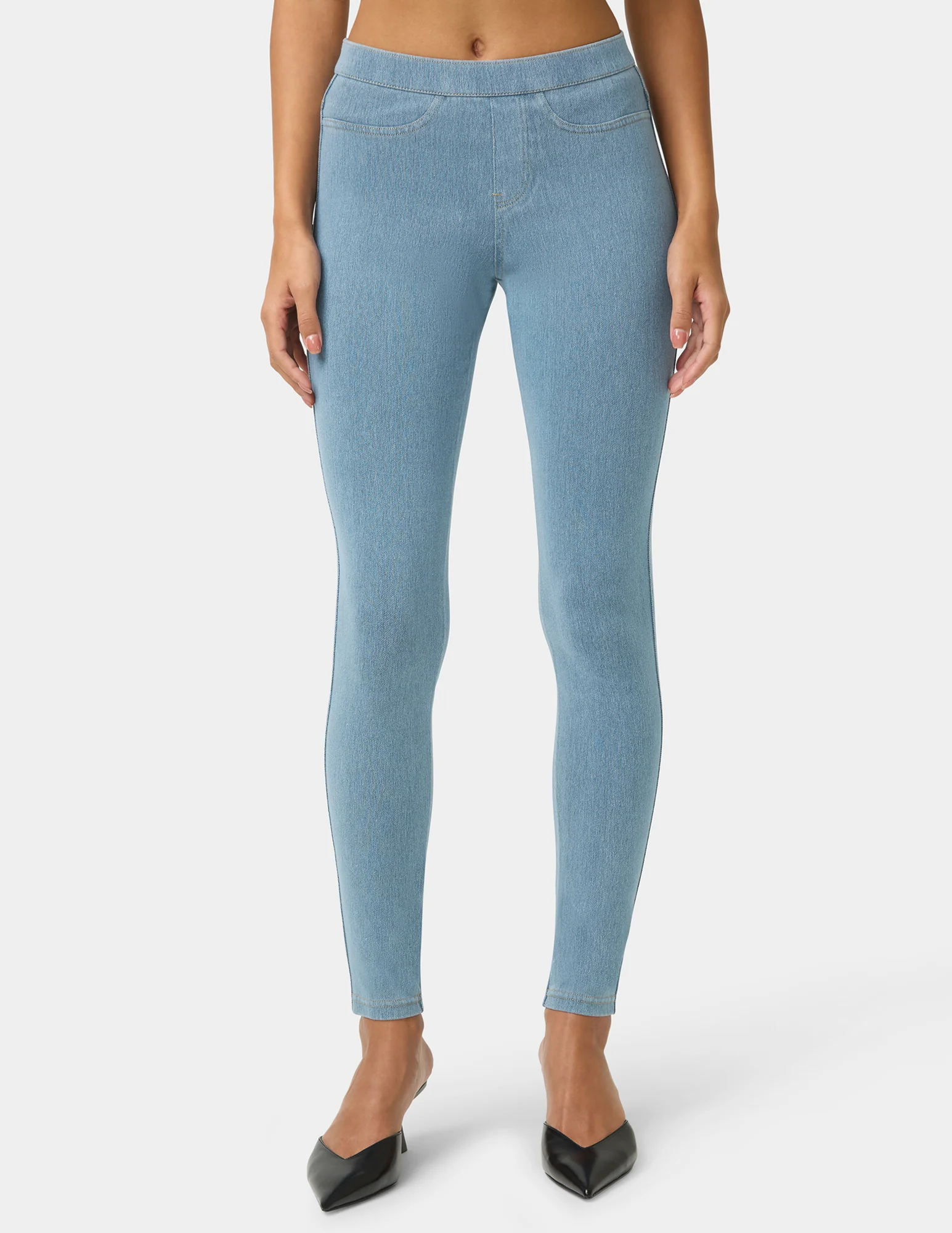 Classic Indigo Denim Leggings - Image 2