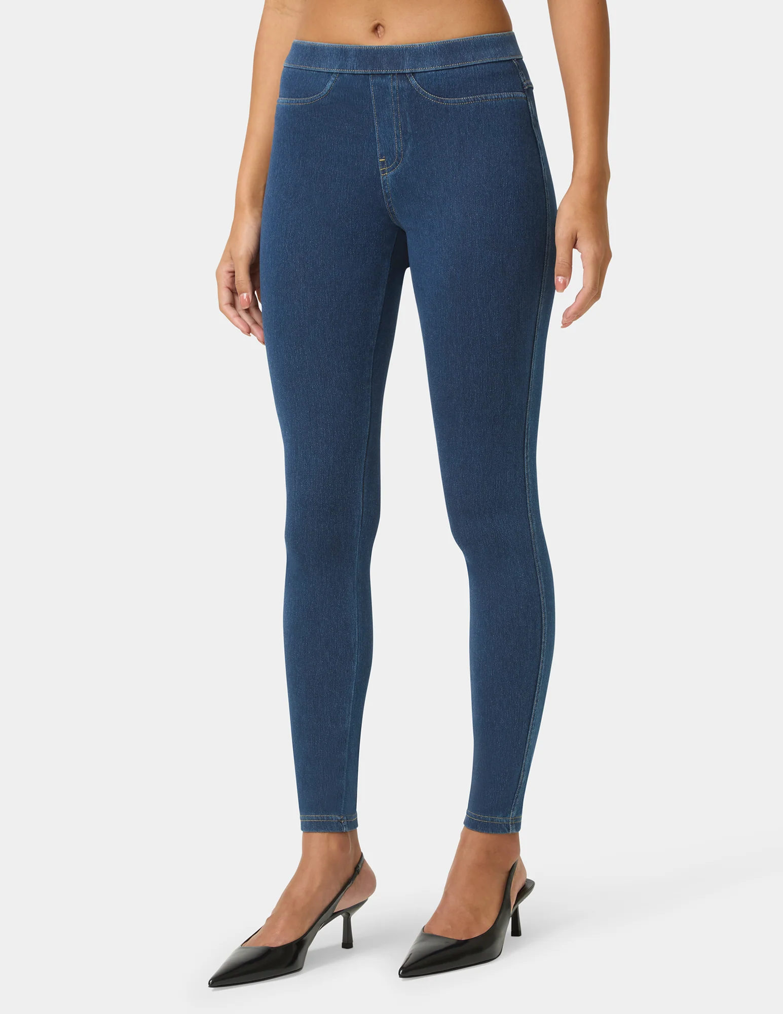 Classic Indigo Denim Leggings - Image 2