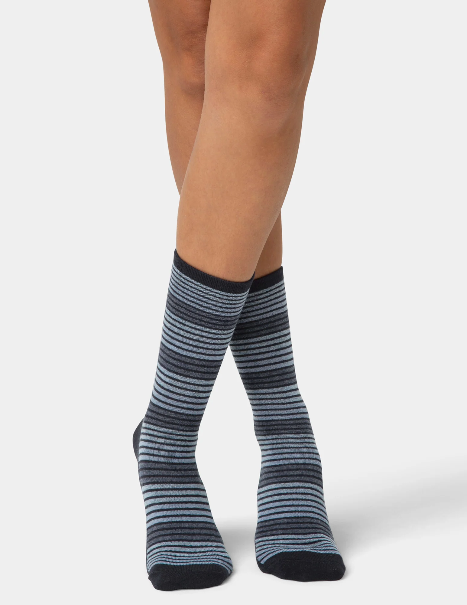 Flat Knit Striped Crew Sock 3 Pair Pack