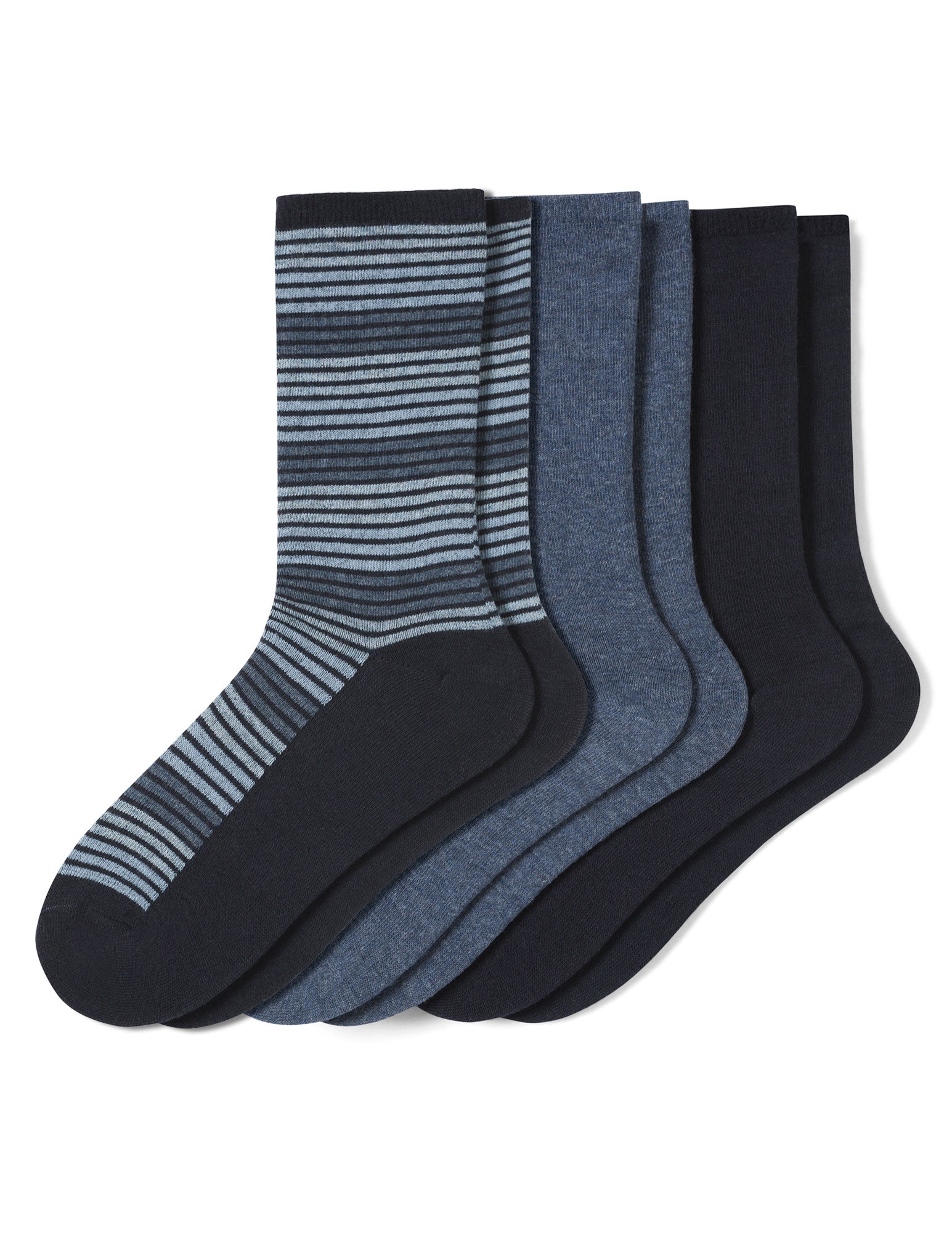Flat Knit Striped Crew Sock 3 Pair Pack - Image 2
