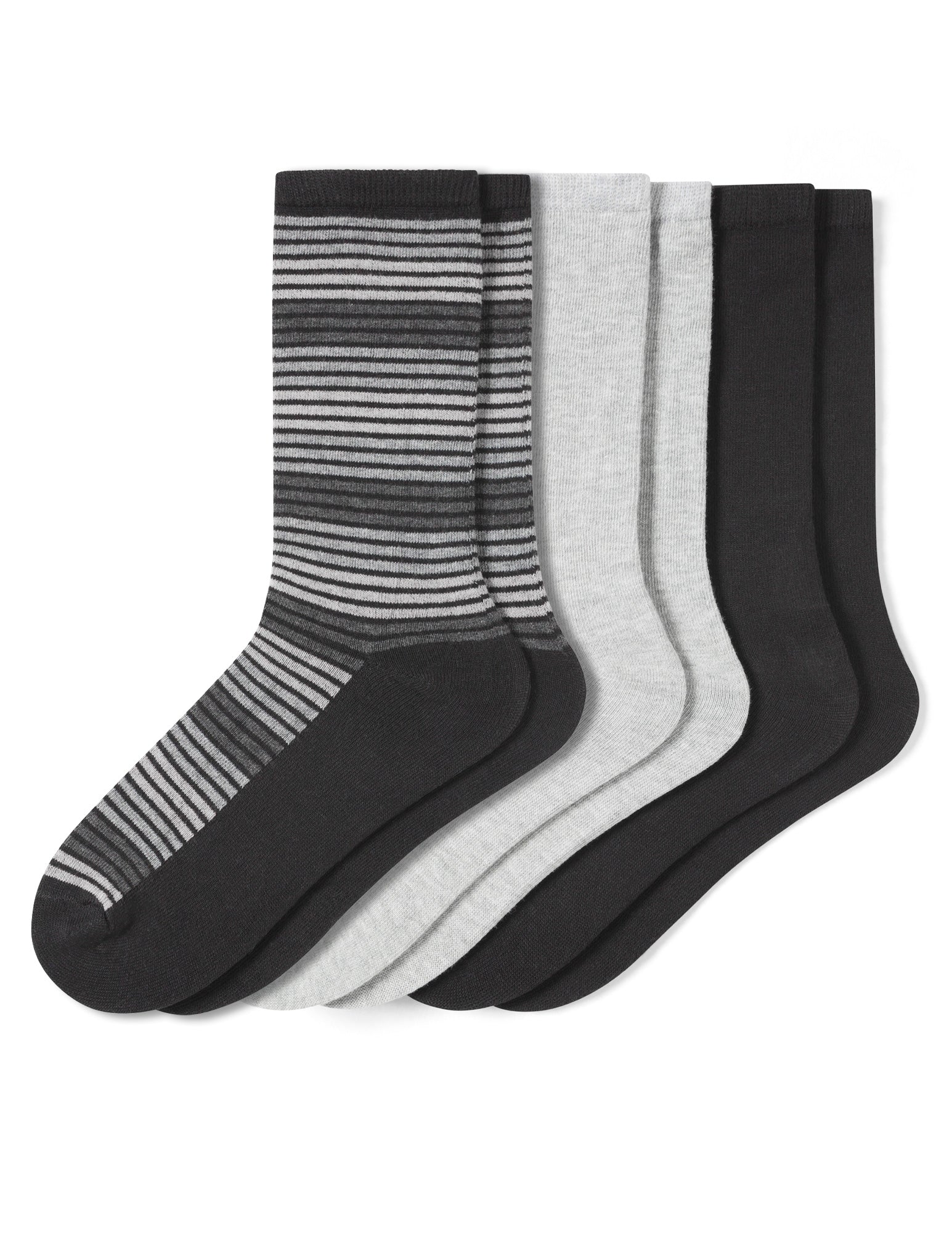 Flat Knit Striped Crew Sock 3 Pair Pack - Image 2