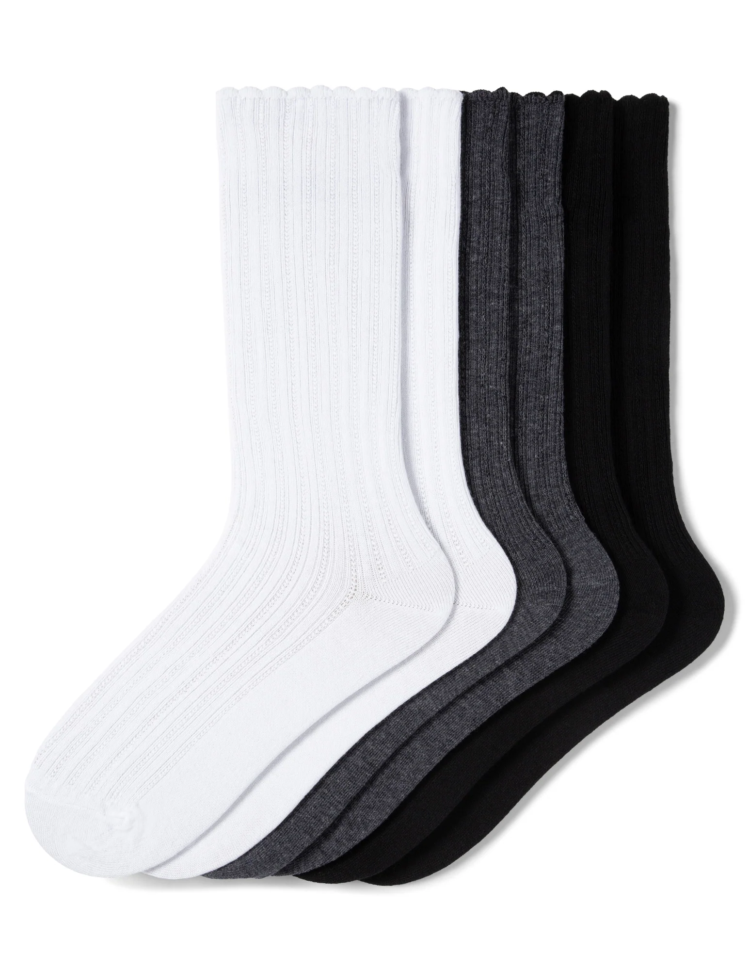 Scallop Pointelle Sock - 3 Pair Pack - Image 2