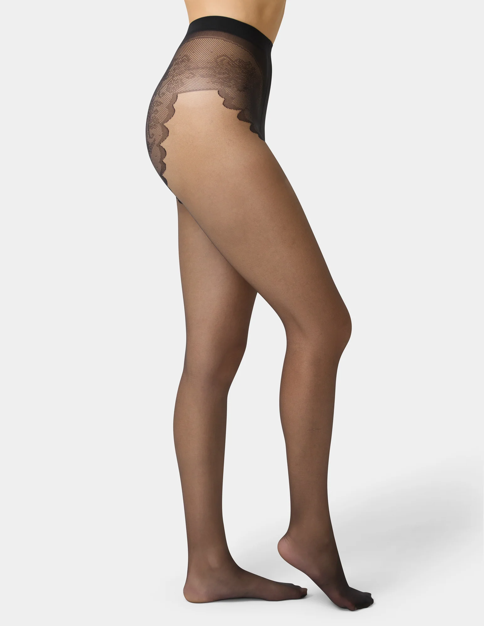 Sheer & Silky Lace Pantyhose 1 Pair Pack