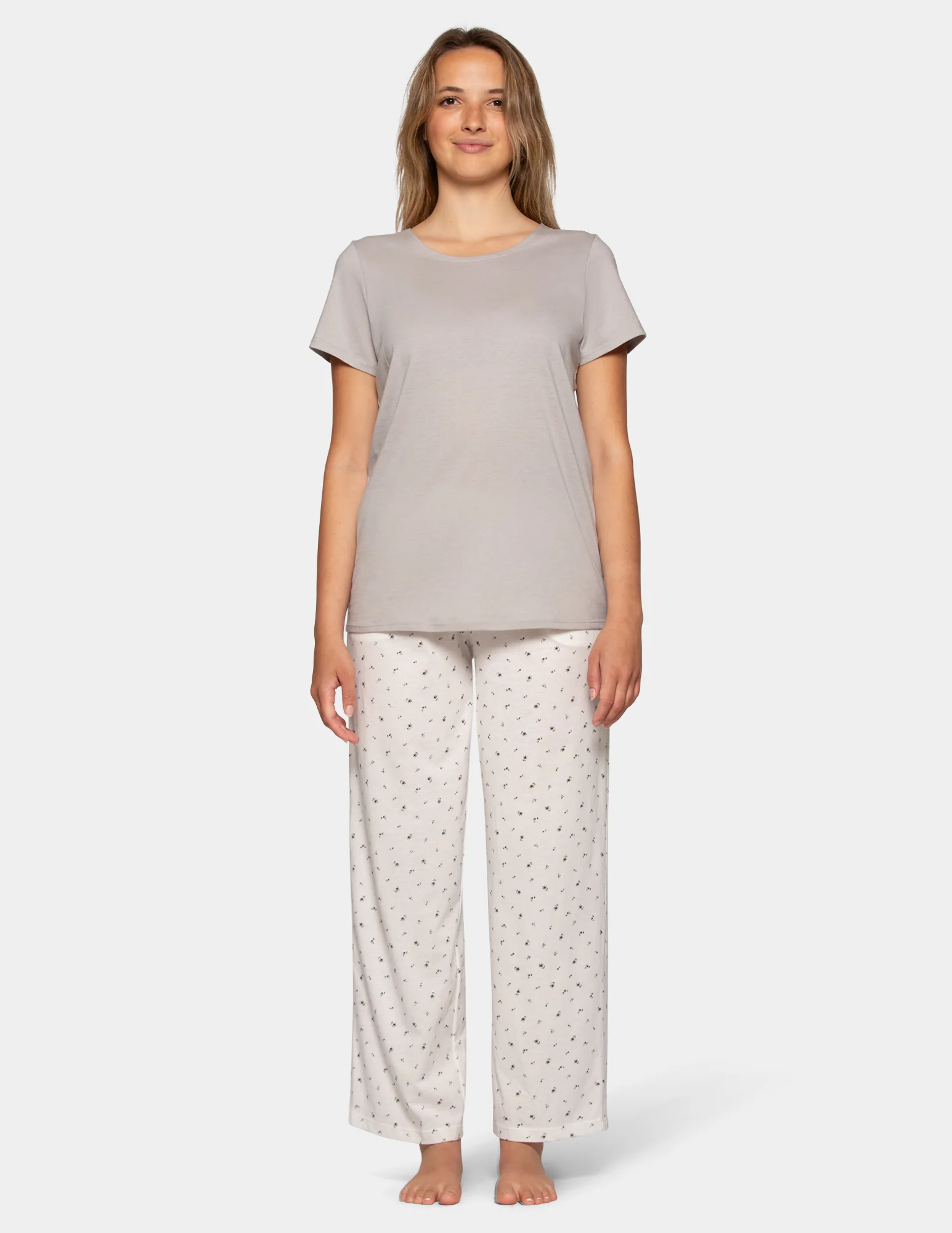 Soft & Breathable Short Sleeve Tee with Long Pant Pajama Set